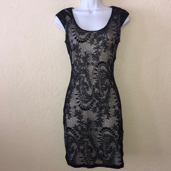 black lace pencil dress
